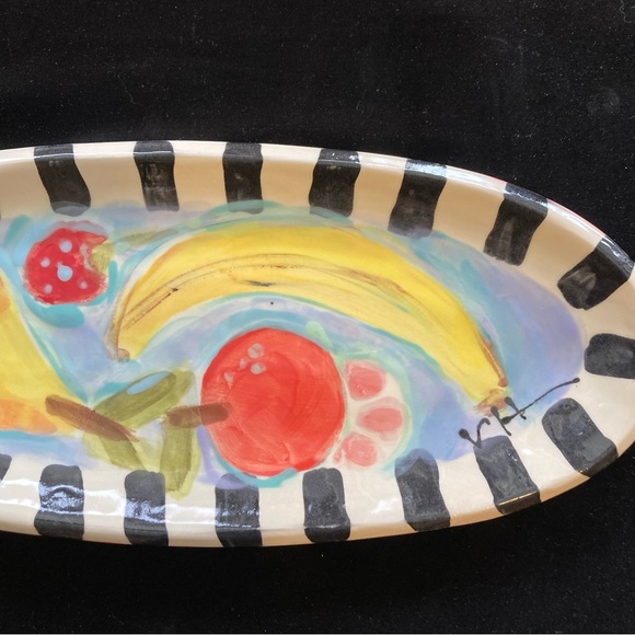 Hand Painted Ceramic Summer Fruit Design 13”xx5”Original Design - Picture 4 of 10